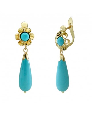 PENDIENTE ARQUILLO PERITA COLOR  TURQUESA 30MM CATALAN