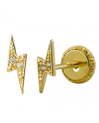 PENDIENTE RAYO CIRCONITAS 7MM TORNILLO