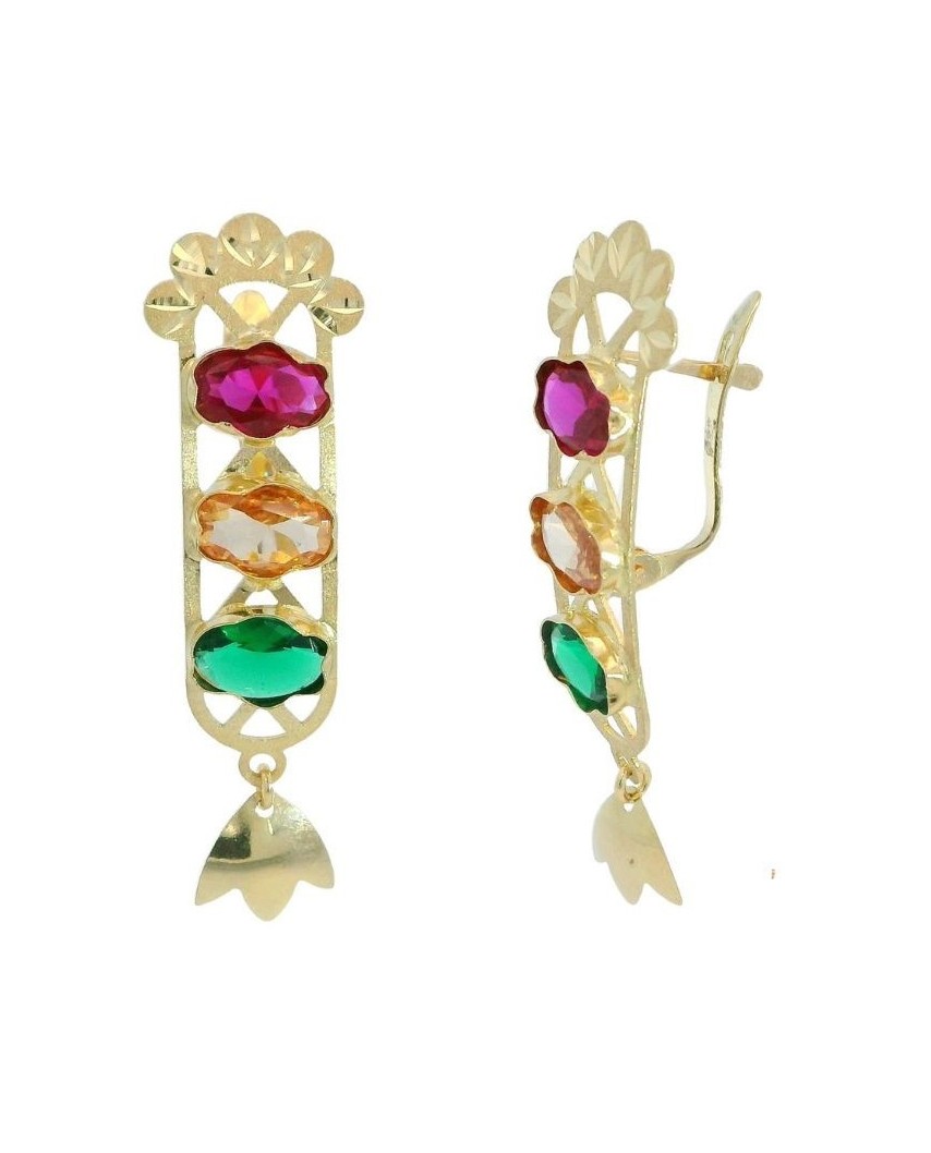 PENDIENTE SEMAFORO PIEDRA 32*7MM OA