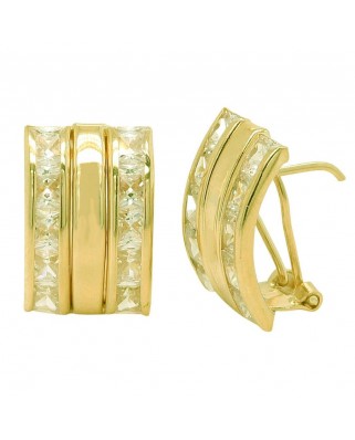 PENDIENTES  BANDA Y DOS  CARRES CIRCONITA OMEGA.