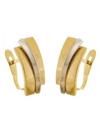 PENDIENTES  BANDAS BICOLOR 15x6MM.CATALAN