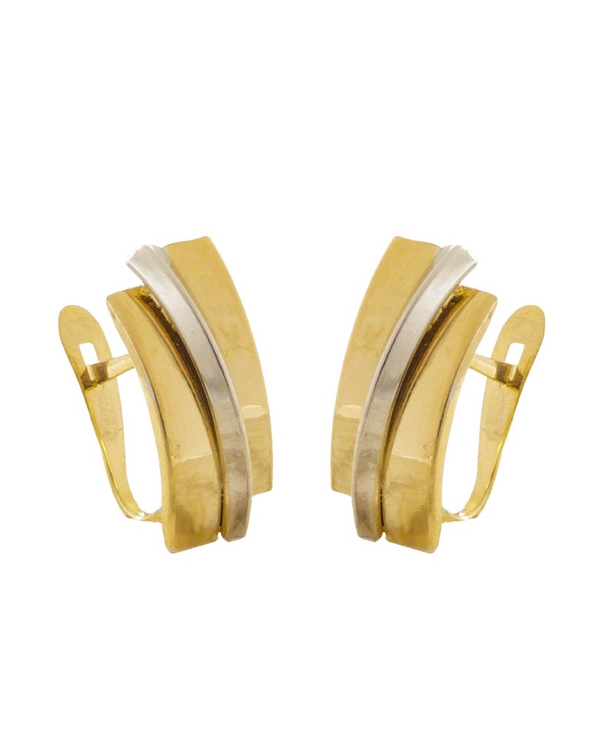 PENDIENTES  BANDAS BICOLOR 15x6MM.CATALAN