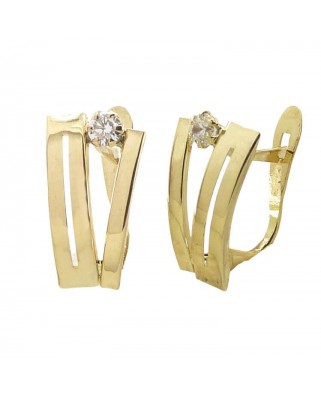 PENDIENTES  BANDAS Y CIRCONITA .CATALAN.13MM.