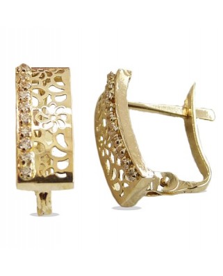 PENDIENTES  CALADOS CON CIRCONITAS.12MM.CATALAN