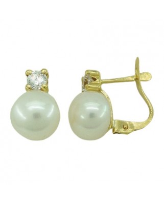 PENDIENTES  GARRA 3MM Y PERLA 7.5MM.CATALAN