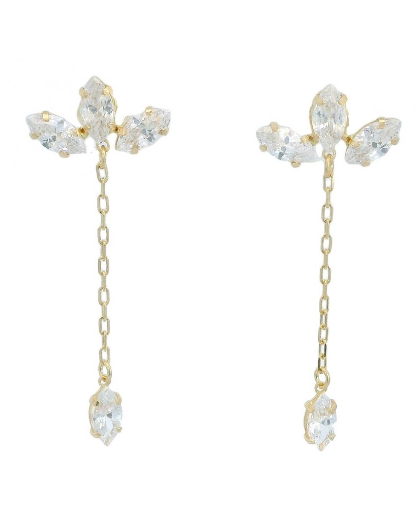 PENDIENTES  LARGO PIEDRA 30MM PRESION