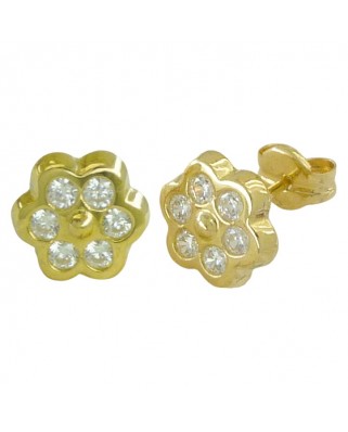 PENDIENTES  MARGARITA CON CIRCONITAS. PRESION