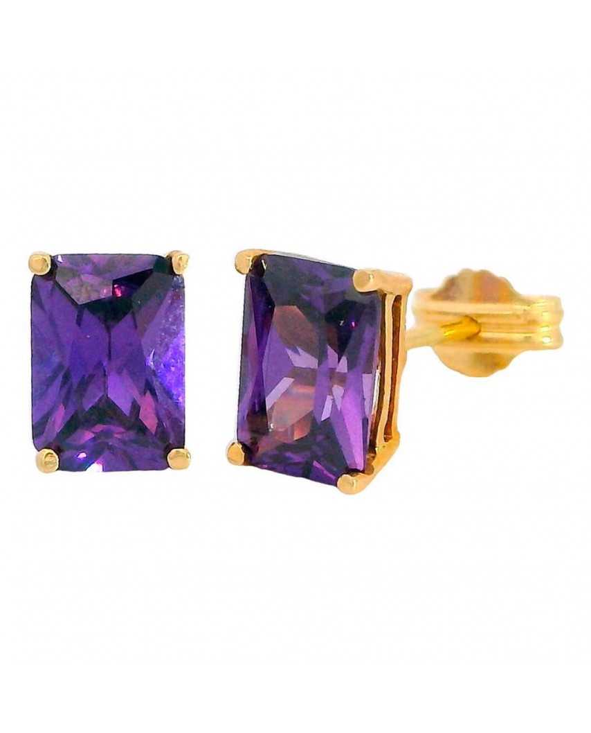 PENDIENTES AMATISTA 7x5MM .PRESION
