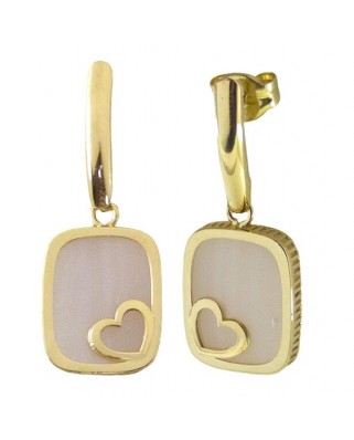 PENDIENTES ANTIC NACAR ROSA 10x8MM.PRESION