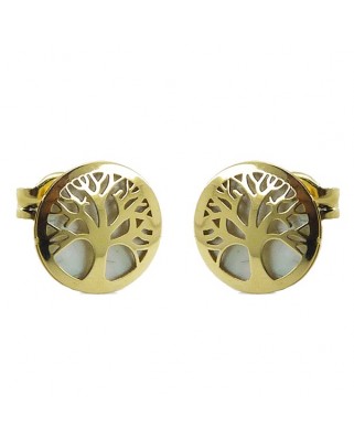 PENDIENTES ARBOL DE LA VIDA NACAR 8MM PRESION