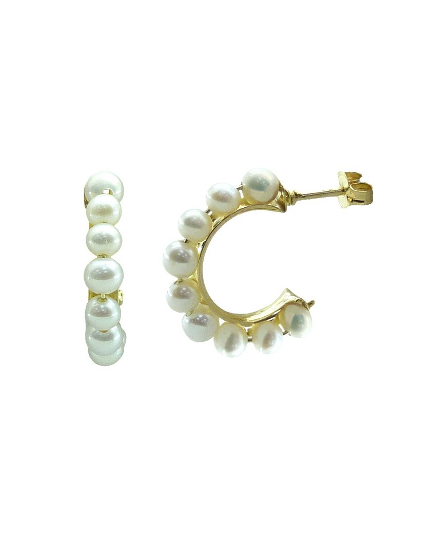 PENDIENTES ARO 18MM PERLA 3/3.5MM  OA PRESION