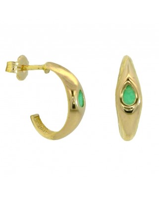 PENDIENTES ARO CRIOLLA PERA ESMERALDA