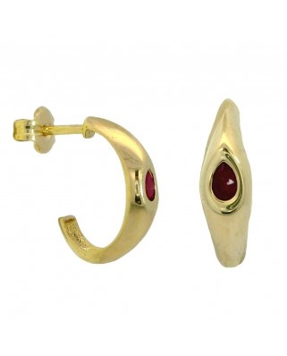 PENDIENTES ARO CRIOLLA PERA RUBI