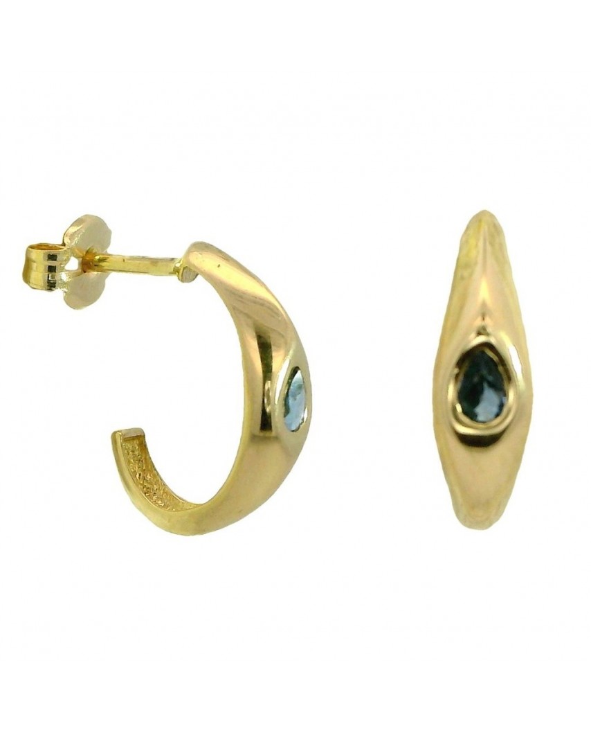 PENDIENTES ARO CRIOLLA PERA ZAFIRO